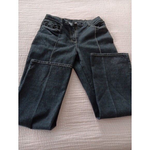 Retro Y2K Black High Rise Jean Women Sz 8 Rocky  Western Bill Blass Vintage Boho - Picture 8 of 8
